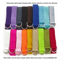 Vente en gros usine : Sangle et corde de yoga pour étirements, accessoire de fitness, motif uni, longueurs 1,8m, 2,5m, 3m en stock