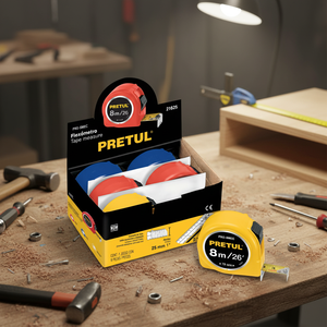 BOX 6 Flexometro con nastro da 8 m 25 mm, confezione da 6 pezzi, PRETUL - Product Image 3