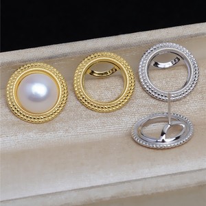 ถาดเงินแท้ S925 สำหรับใส่ไข่มุก 9.7 มม. เมเบ้ 13.3 มม. อุปกรณ์ตกแต่งต่างหู DIY ชิ้นส่วนถาดเปล่าสำหรับทำเครื่องประดับเงิน 5408 - Product Image 5