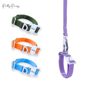 Mehrfarbiges PVC-Training Taktisches Hunde halsband und Blei-Set Schwere Schnalle Verstellbares Geschirr Luxus-Set Gummi-Haustier halsbänder Leinen - Product Image 1
