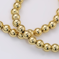 Bracelet extensible en acier inoxydable plaqué or 18 carats, poli miroir, à perles géométriques, anti-ternissement, empilable, bijoux d'amitié pour homme
