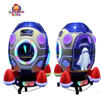 Columpio Giratorio para Niños con Forma de Cohete Espacial, Operado con Monedas, con Rotación de 360 Grados y Luces LED de Colores para Centros Comerciales