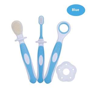 ชุดดูแลสุขภาพฟันเด็ก <span class=keywords><strong>KLEAR</strong></span> แบบขายส่ง แพ็ค 3 ชิ้น แปรงสีฟันซิลิโคน PP ขนแปรงนุ่ม สำหรับเด็กแรกเกิด นวดเหงือกอย่างอ่อนโยน ปลอดสาร BPA - Product Image 2