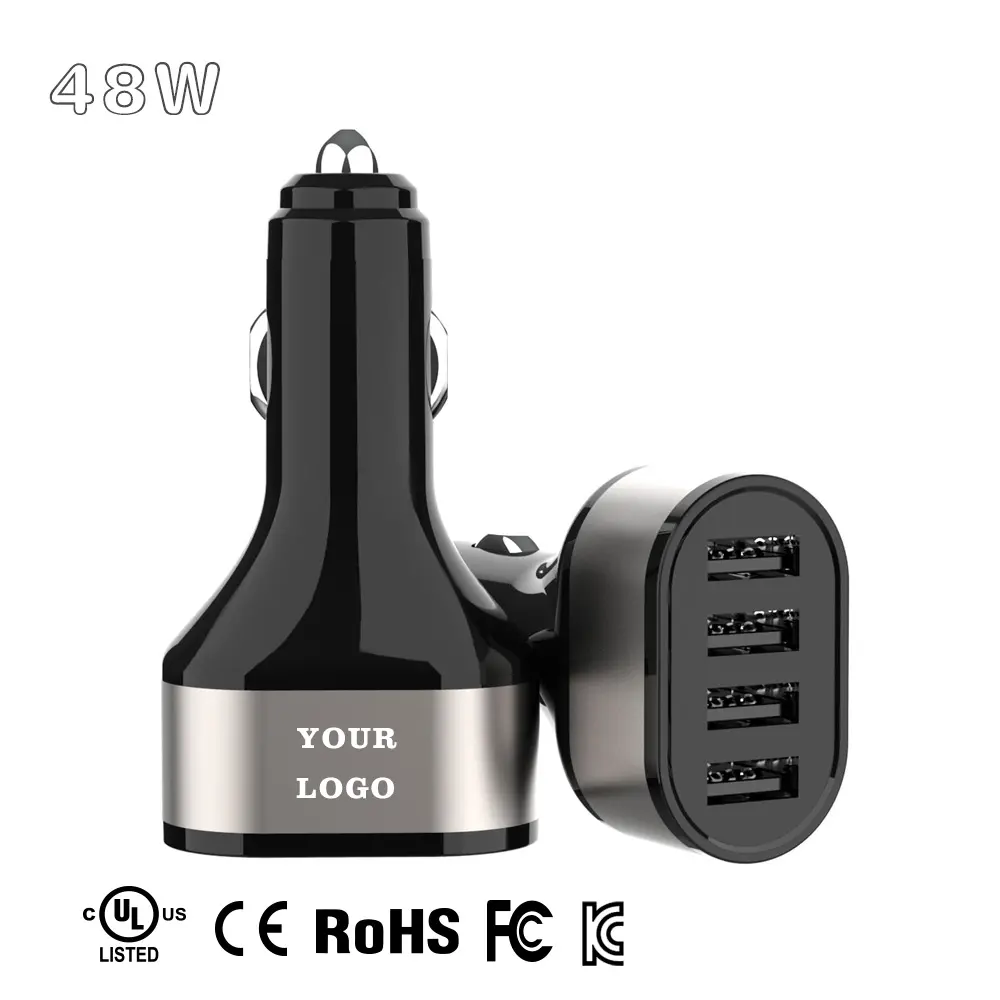 IBD OEM Logo Travel Universal Mobile Cellphone Usb Port 4 Way 4port 4usb Pors Fast Car Charger 4 usb 2.4a 9.6a Phone Adapter 48