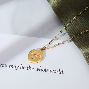 Custom Cute 316L Stainless Steel 14k 18k Gold Plated Cat Paw Fashion Pendant Jewelry Necklace for Women wholesale - Product Image 5