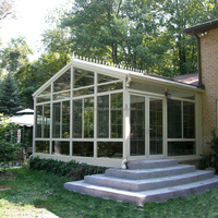 Vente en gros en Chine de serre en verre double design moderne véranda de jardin en aluminium avec toit en verre pour cour intérieure