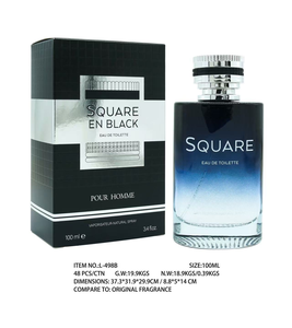 Perfume de Diseño Cuadrado Negro de Grado Lujoso, 100 ml, <span class=keywords><strong>EDT</strong></span> Premium para Hombre, <span class=keywords><strong>Ideal</strong></span> para Regalo - Product Image 2