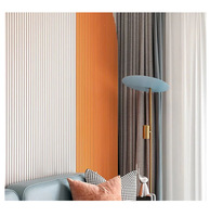 Panel de Pared Decorativo, Panel de Pared de PVC con Fibra de Bambú, Panel de Pared Acanalado, Decoración de Pared Interior para Comercios y Hogares