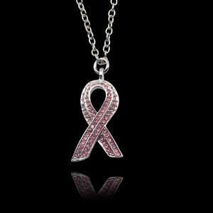 Collar con colgante <span class=keywords><strong>de</strong></span> diamantes <span class=keywords><strong>de</strong></span> imitación <span class=keywords><strong>de</strong></span> cinta rosa a <span class=keywords><strong>la</strong></span> moda, collar <span class=keywords><strong>de</strong></span> concientización sobre el cáncer <span class=keywords><strong>de</strong></span> <span class=keywords><strong>mama</strong></span>, Pin, insignia para el VIH y el SIDA, regalo <span class=keywords><strong>de</strong></span> joyería para <span class=keywords><strong>mujer</strong></span> - Product Image 4