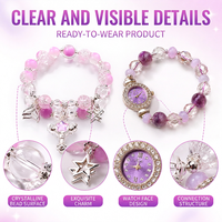 Bracelet-montre perlé prêt à expédier, boîte mystère, jouet, cadran en cristal étincelant, style aléatoire, cadeau surprise de vacances pour enfants