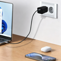 Chargeur rapide USB-C GaN 65W avec prise UK, PD3.0 QC3.0 20V 3.25A, adaptateur mural pour ordinateur portable, téléphone portable, appareil photo, écouteurs (OTP ignifuge)