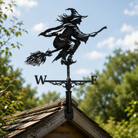 Aiguille d'vente en métal noir résistant à la rouille, décoration extérieure pour toit, jardin, cour, Halloween