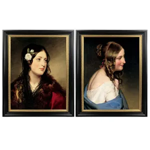 現代絵画2つの美しさの女性キャンバス絵画壁アートフレーム写真家の装飾壁の部屋の装飾