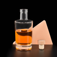 Vente en gros de bouteilles de vin en verre de haute qualité, forme ronde, fond épais, 100 ml, 200 ml, 500 ml, 750 ml