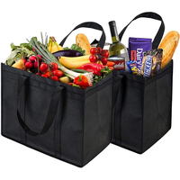 Sacs de courses en non-tissé recyclables, durables, lavables, avec poignées, grand format, logo personnalisé pour supermarchés et rangement d'épicerie