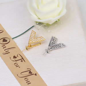 Colgante en Forma de V de Plata S925, Soporte Vacío para Joyería DIY, Accesorio para Collar de Perlas Personalizado, Colgantes de Jade, Dijes - Product Image 3