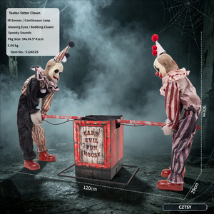 <span class=keywords><strong>Payaso</strong></span> Mecánico Eléctrico Gigante de Halloween con Sensor para Exteriores, Accesorios y Adornos Decorativos para Casas Embrujadas - Product Image 6