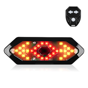 Feu arrière de vélo avec clignotants, télécommande, <span class=keywords><strong>indicateur</strong></span> de <span class=keywords><strong>direction</strong></span>, LED, rechargeable par USB, avec klaxon pour VTT - Product Image 1