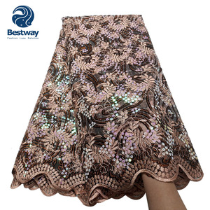 Tessuto di pizzo africano 2022 stilista abiti da <span class=keywords><strong>donna</strong></span> pizzo ricamato sequenza pizzo francese - Product Image 5
