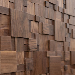 Panneaux muraux en bois massif 3D en noyer à motif chevron, style moderne du milieu du siècle, pour <span class=keywords><strong>salon</strong></span> et chambre de luxe - Product Image 5