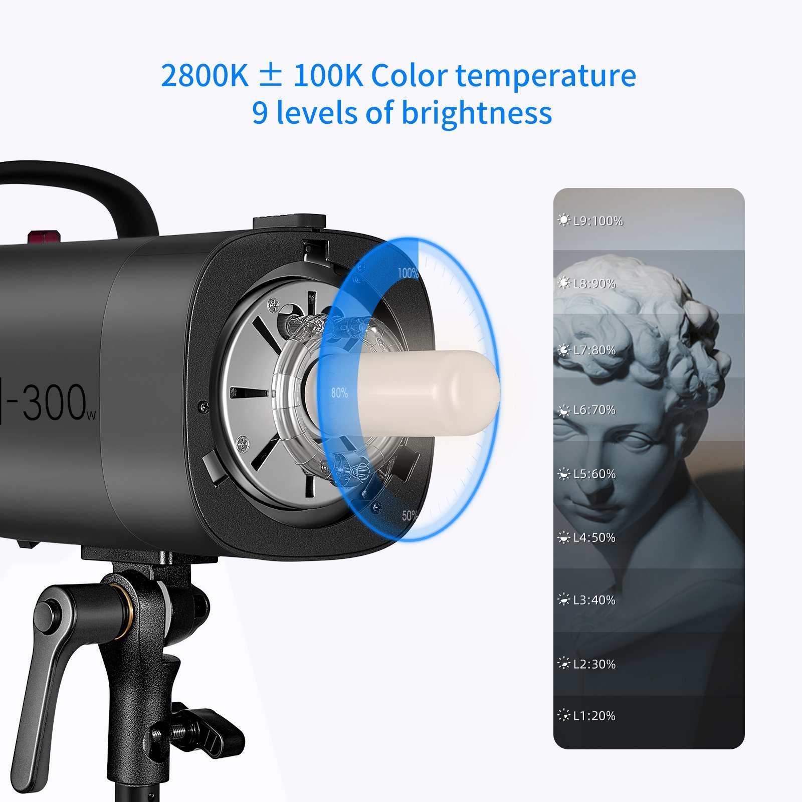 Neewer S101-300W Studio Moonlight Strobe Flash Light - 5600K
