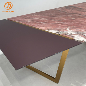 Ensemble de <span class=keywords><strong>table</strong></span> à manger rectangulaire en acier inoxydable 304, <span class=keywords><strong>3</strong></span> <span class=keywords><strong>mètres</strong></span>, <span class=keywords><strong>table</strong></span> à manger longue pour salle à manger, combinaison étroite, marbre de luxe, <span class=keywords><strong>table</strong></span> à manger extra longue - Product Image 5