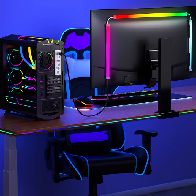 RGB Computer Monitor Atmosphere Lighting for the Gaming Room, Decorative Desktop Backlight Synchronized with the Screen