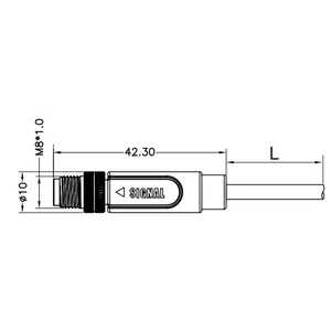 SIGNAL M8 Over-moding CABLE IP67 IP68 WATERPROOF M8 Cable Industrial Outdoor Cable M8