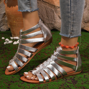 Retro Hollow Roman Platform Outdoor for Women 2025 Summer Wedge <b>Heel</b> <b>Round</b> Open <b>Toe</b> Comfortable Fashion Trend Sandals - Product Image 4