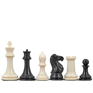 King peça de xadrez de plástico 3 ", pedra de zebra