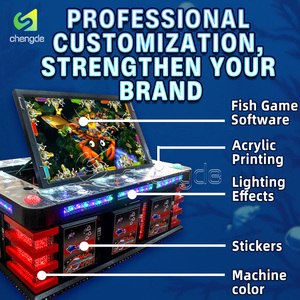 Alta calidad más Popular 8 jugadores Rojo Negro Color personalizado Led pesca Arcade máquina de Juego 3 - Product Image 4