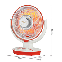 Ventilateur de chauffage portable RAF R.1423 1100W avec système de protection multiple, rotation à 45 degrés, deux modes de chauffage pour l'intérieur en hiver