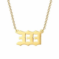 Collar de Acero Inoxidable Chapado en Oro de 18K con Número de Ángel, Joyería Impermeable y Resistente al Deslustre para Mujer, Personalizable al por Mayor