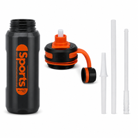 Bouteille d'eau sport 1,6L 2L 54oz 68oz, avec couvercle à vis anti-fuite et poignée, gourde de sport en PC avec paille détachable, vente en gros OEM/ODM