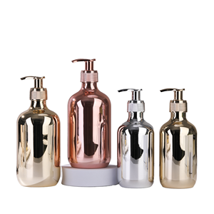 ขวดพลาสติก PET ขนาด 300 มล./500 มล. แบบกำหนดเอง สำหรับแชมพู โลชั่น พร้อมหัวปั๊ม ดีไซน์สีทอง/สีเงิน พิมพ์ลายสกรีน บรรจุภัณฑ์สำหรับน้ำยาทำความสะอาดผิวหน้า <span class=keywords><strong>JBO</strong></span> - Product Image 2