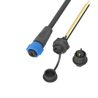 AOHUA Connecteurs pour montage sur panneau d'éclairage K15 10A Prise étanche à souder/câble d'assemblage de la cosse à vis Prise mâle femelle en plastique IP67