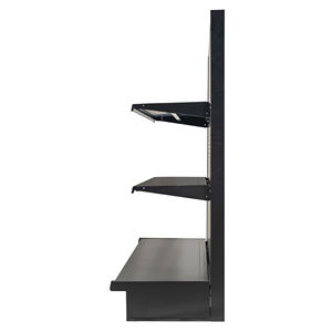 יצרן סין מעיל אבקת מתכת חד צדדית כבד חובה מדפים גונדולה מדפים גונדולה שחור - Product Image 4