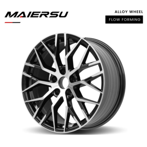 Jantes de voiture en alliage noir brillant usiné à rayons en Y de 18, 19, 20, 21, 22 pouces, entraxe 5x112 PCD pour <span class=keywords><strong>Audi</strong></span> Q7 A6 – Vente en gros - Product Image 1