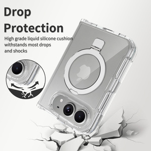 Étui de téléphone portable magnétique transparent de haute qualité avec béquille pour <span class=keywords><strong>iPhone</strong></span> 18 Fold, anti-rayures, anti-jaunissement, antichoc, coque personnalisée - Product Image 4