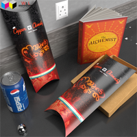 Boîte d'emballage biodégradable en papier kraft 100 % alimentaire, forme oreiller, pour wraps shawarma, avec fonction déchirable, pour emballage de tarte