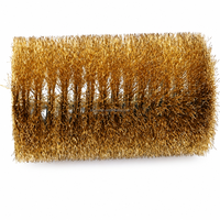 Brosse industrielle en gros à rouleaux, à poils en fil d'or, multi-sections, en fil d'acier robuste pour le nettoyage des surfaces rugueuses