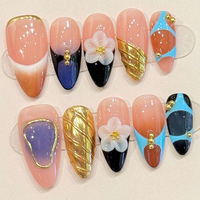 Ongles artisanaux de haute qualité, vente en gros d'usine, très demandés, forme carrée française, amande, motif ours sculpté vert, pour doigts