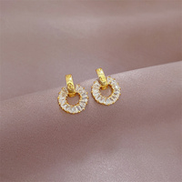20 % de Réduction sur Parure de Bijoux Luxe Léger Micro-Sertis Personnalisés, Collier et Boucles d'Oreilles Cercles Entièrement Diamantés en Acier Inoxydable