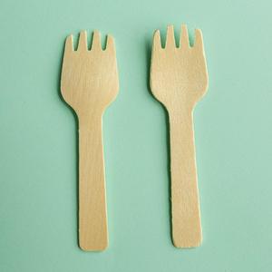 Tenedor de Madera de Magnolia Conifera de 95 mm, Utensilio Desechable Compacto, Ecológico, Biodegradable, Mini Tenedor - Product Image 2