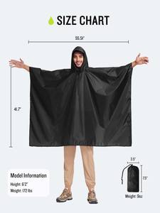 Poncho impermeable con capucha y logotipo personalizado, chaqueta impermeable de poliéster para hombres, mujeres, adultos, para acampar, hacer senderismo y viajar al aire libre. - Product Image 2