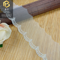 LEIXUSI Bordure en dentelle brodée irisée blanche de 5,5 cm, bordure festonnée en fil multicolore, accessoires haut de gamme pour tenues formelles