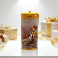 Boîte en métal ovale imprimée offset JH, très vendue, avec poignée, pour café, thé, pâtes, spaghetti, pain, sandwichs