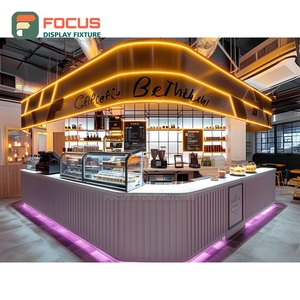 Commercial Coffee Display Cabinet Black <b>Walnut</b> Finish Customer Pickup Area Storefront Coffee Cabinet - Product Image 5