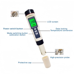 pH-mètre numérique de haute qualité pour sols, agriculture, produits chimiques, alimentation, cosmétiques, conforme RoHS, avec solution tampon, mesure de l'EC et du TDS - Product Image 2