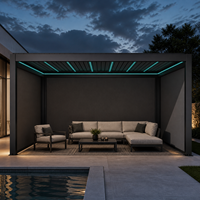 Pergola en aluminium pour extérieur, toit à lamelles réglables, structure en aluminium, drainage imperméable, jardin, terrasse